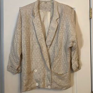 Vintage Cream Double-Breasted Jacket